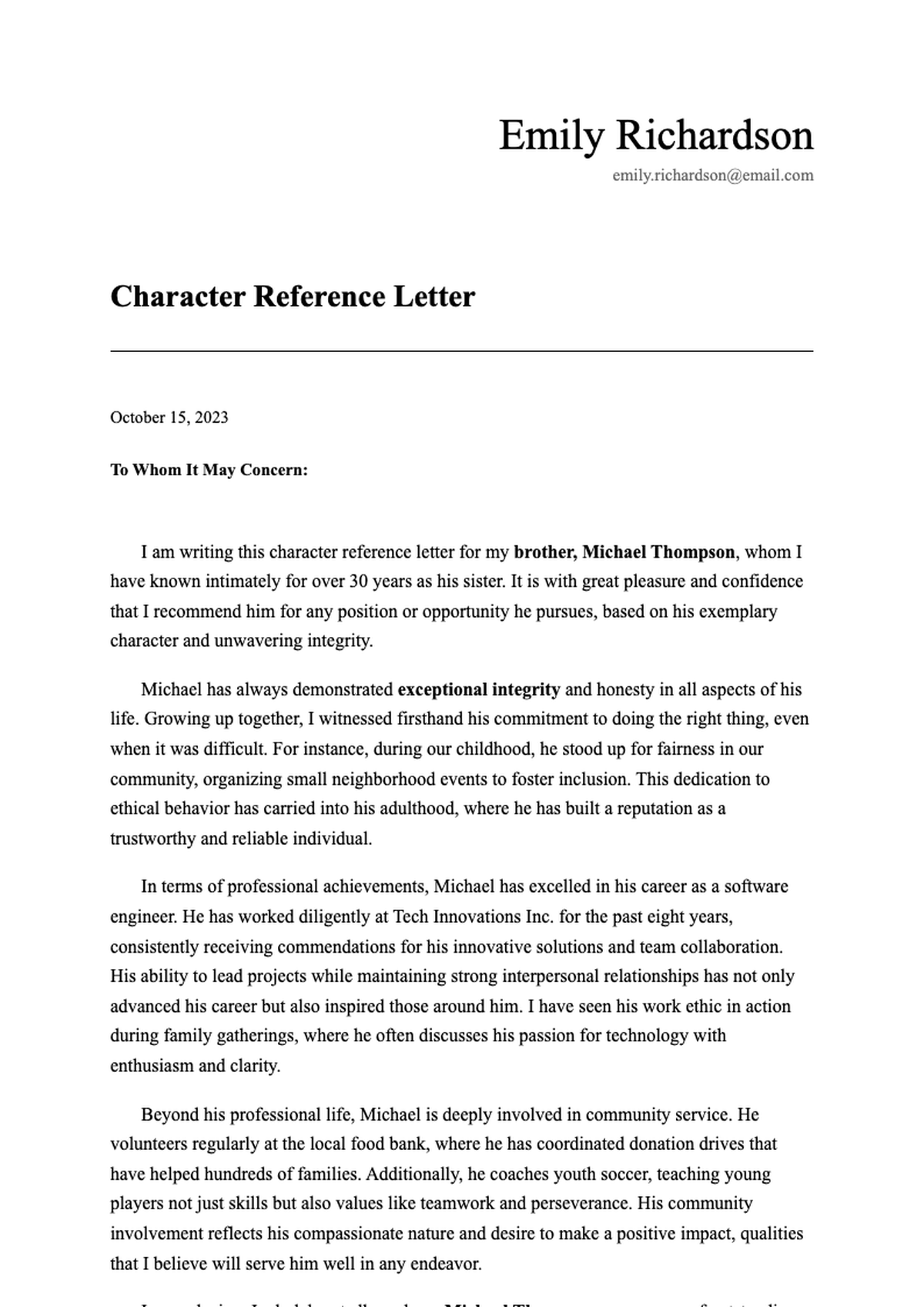 Family character reference letter template for James Thompson_variant_1